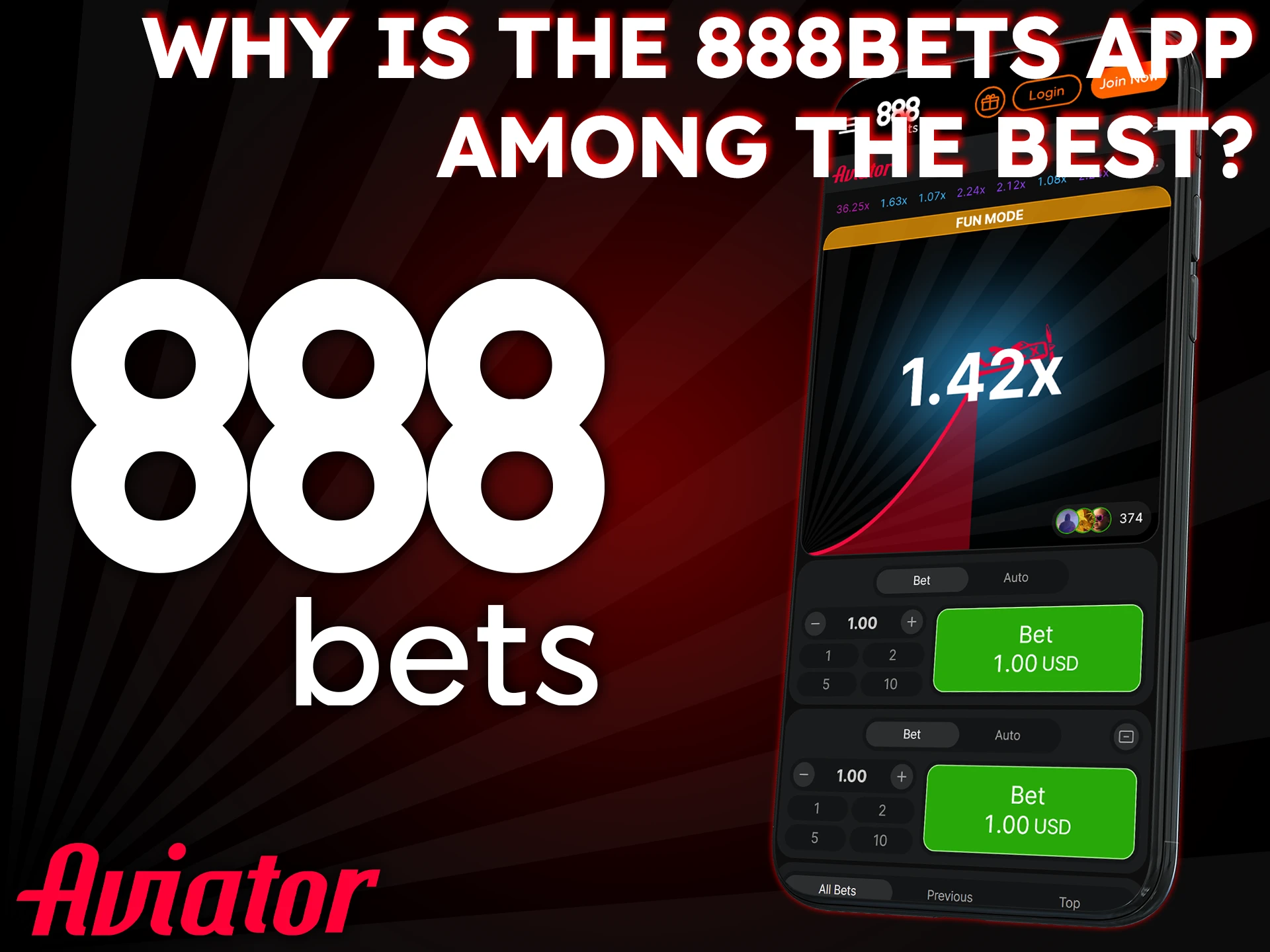 The 888Bets app provides fast payouts from Aviator.