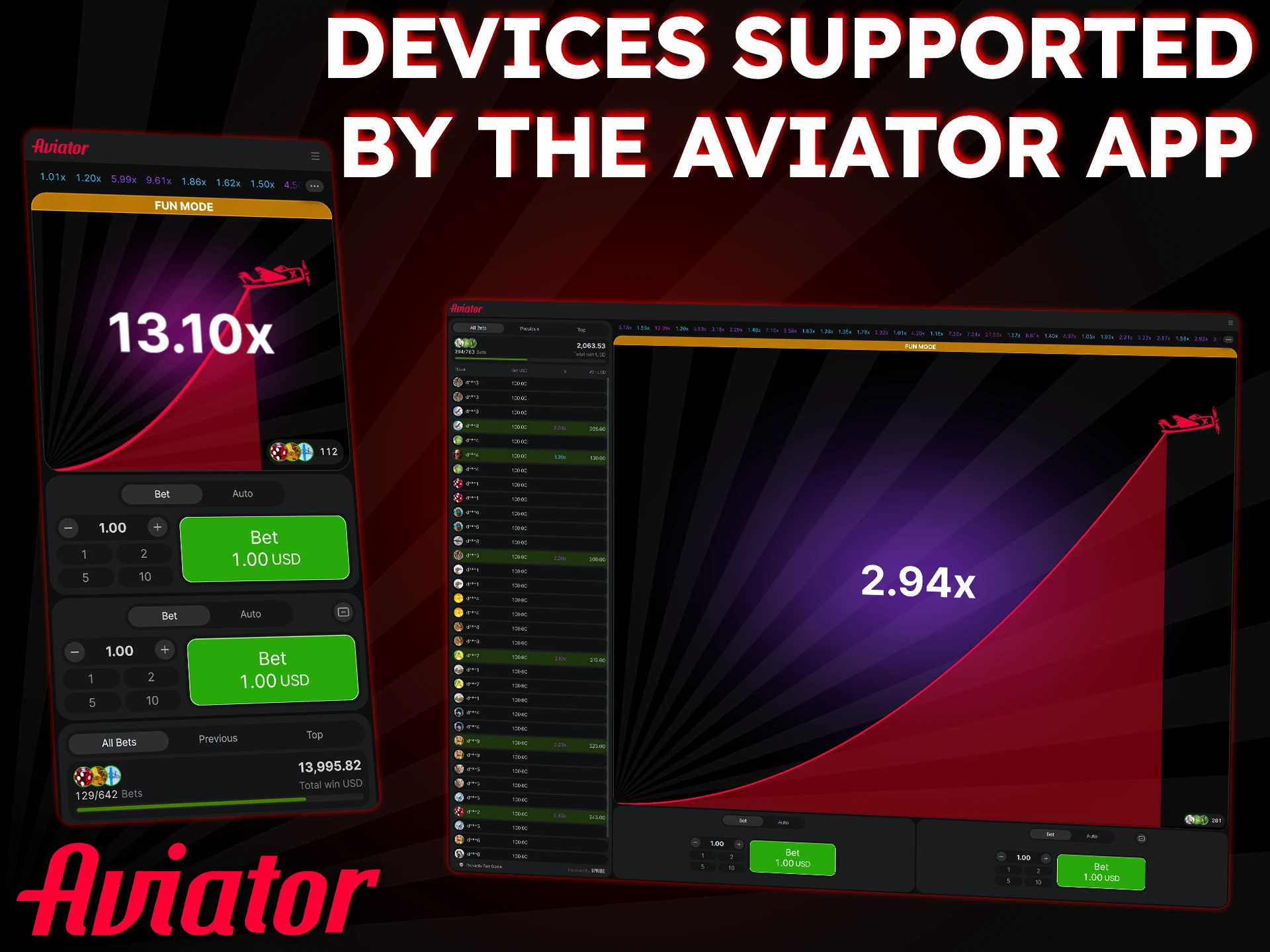 Aviator is available on all popular platforms.