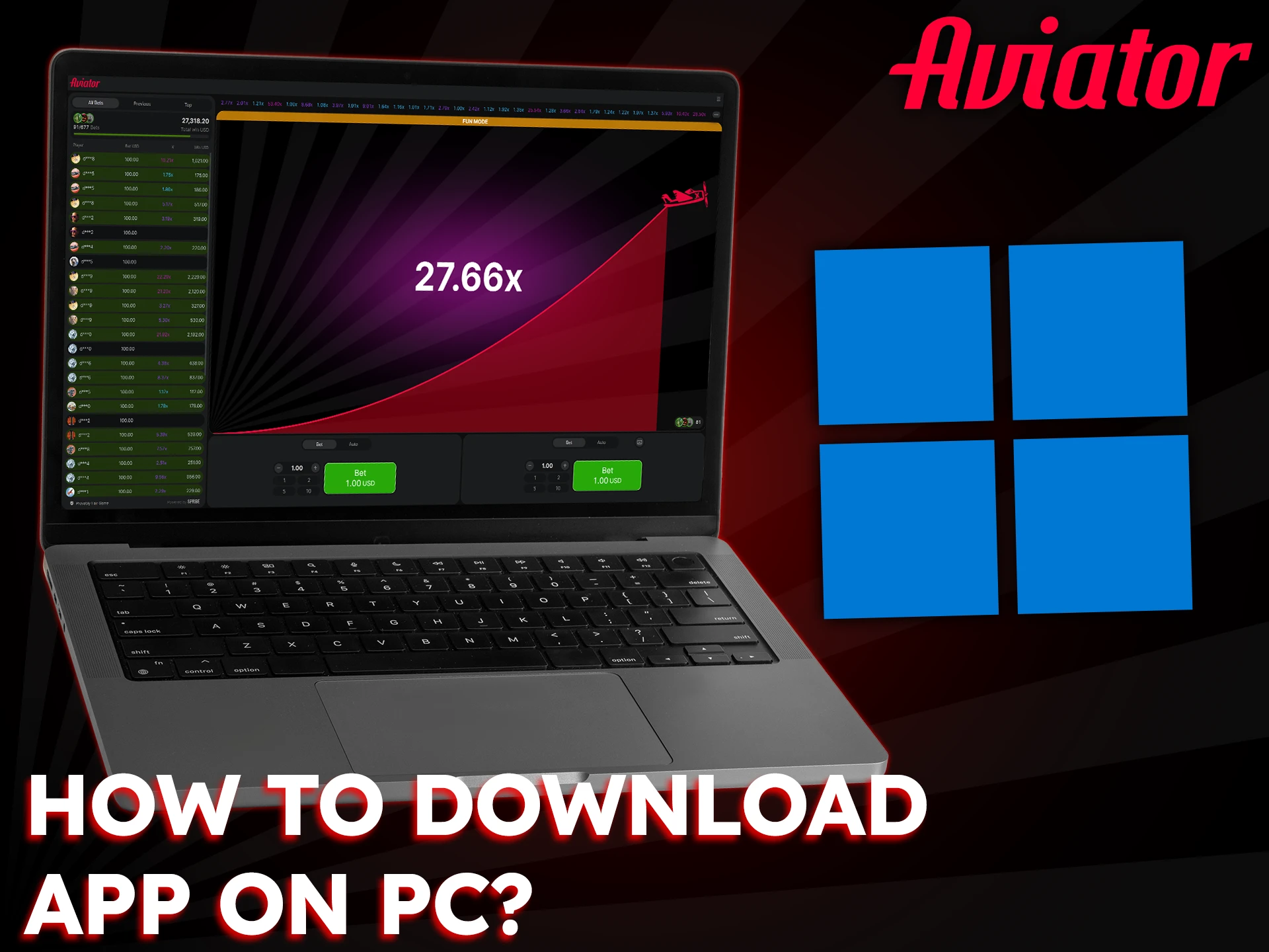 Download Aviator for PC by following the instructions.