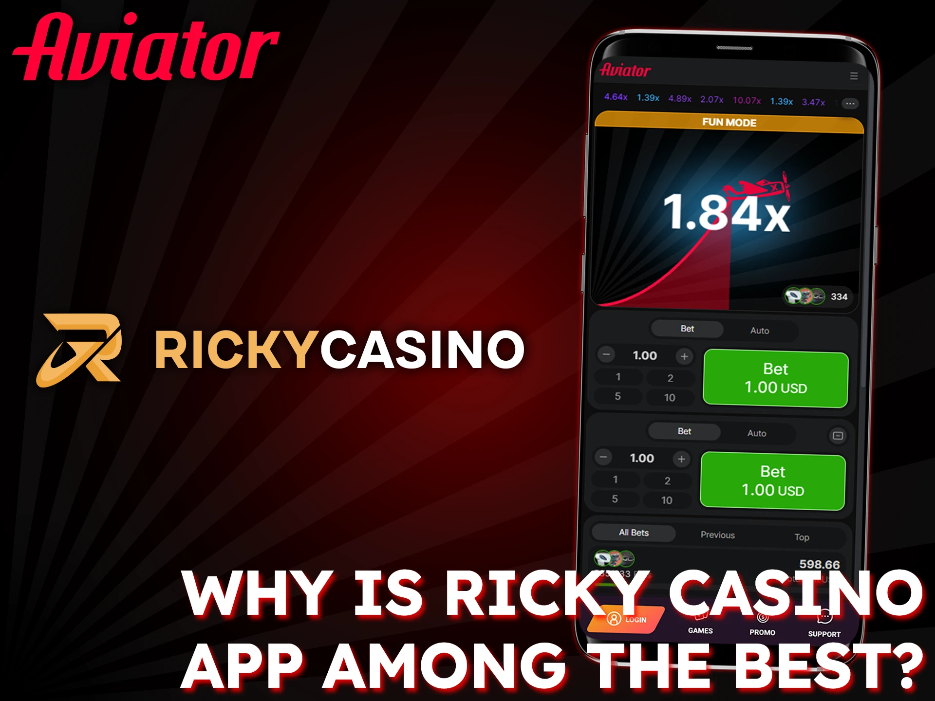 Ricky Casino app offers a reliable and convenient way to play Aviator.