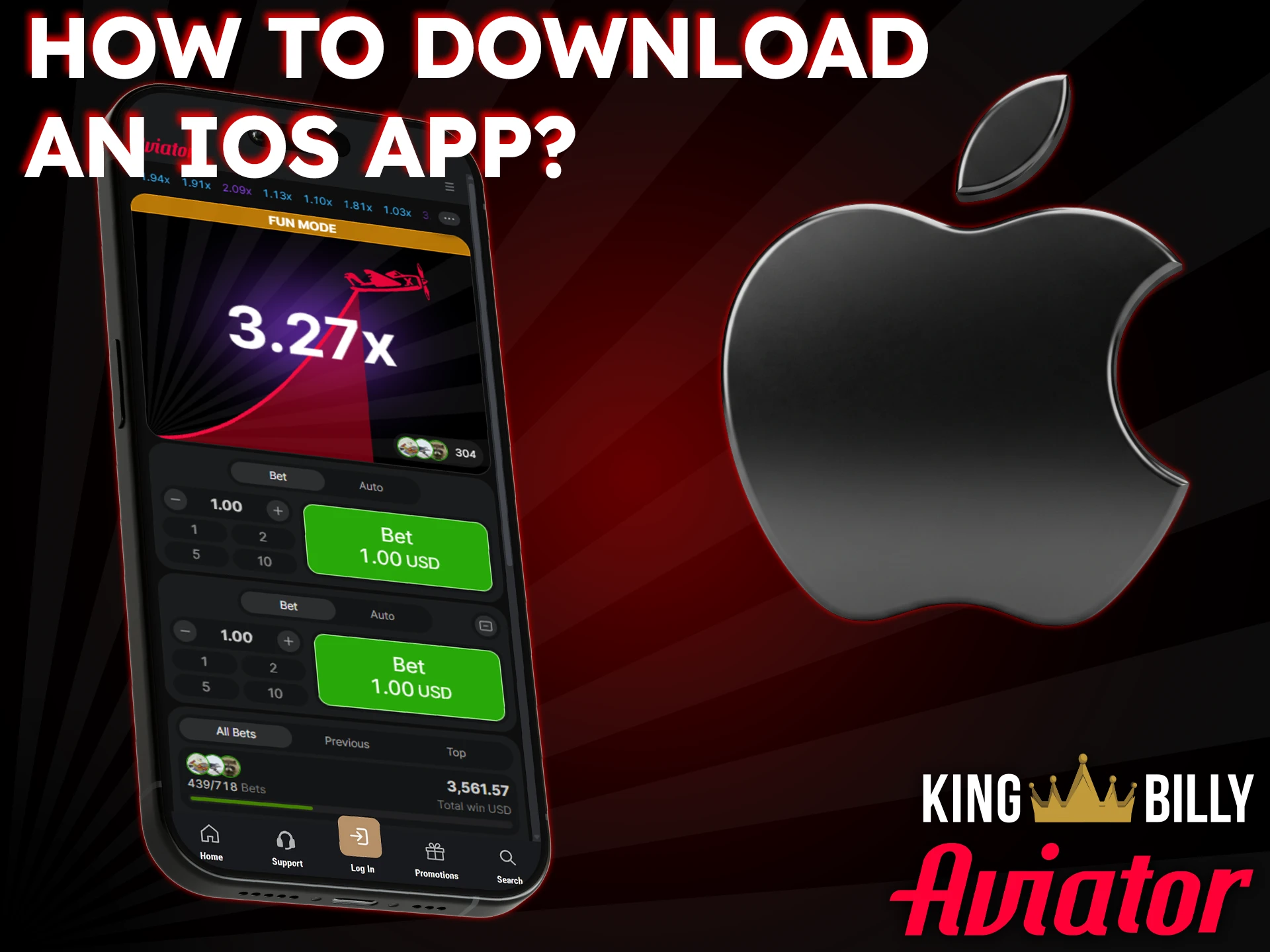 Use the King Billy PWA to access Aviator quickly.