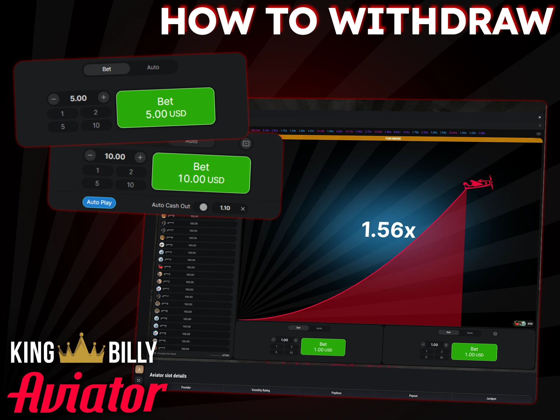 Follow our tips to increase your chances of winning at Aviator on King Billy.