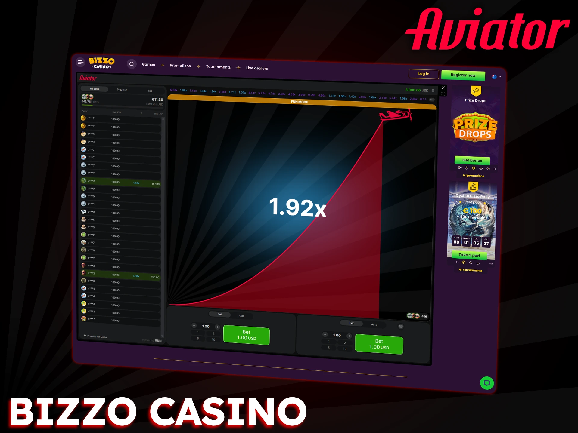 Bizzo Casino offers fast and flexible Aviator gameplay.