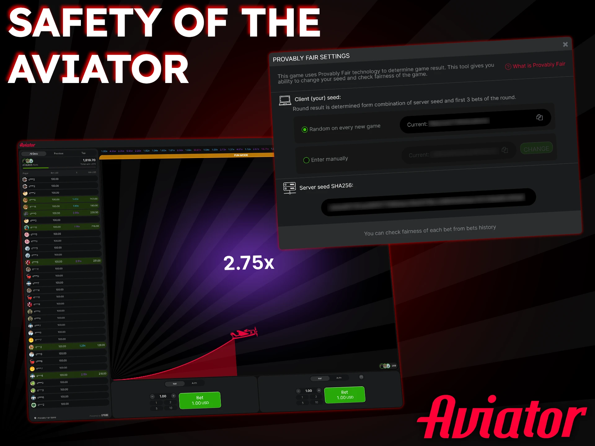 The Provably Fair system ensures that Aviator is a safe, verifiable, and fair game.