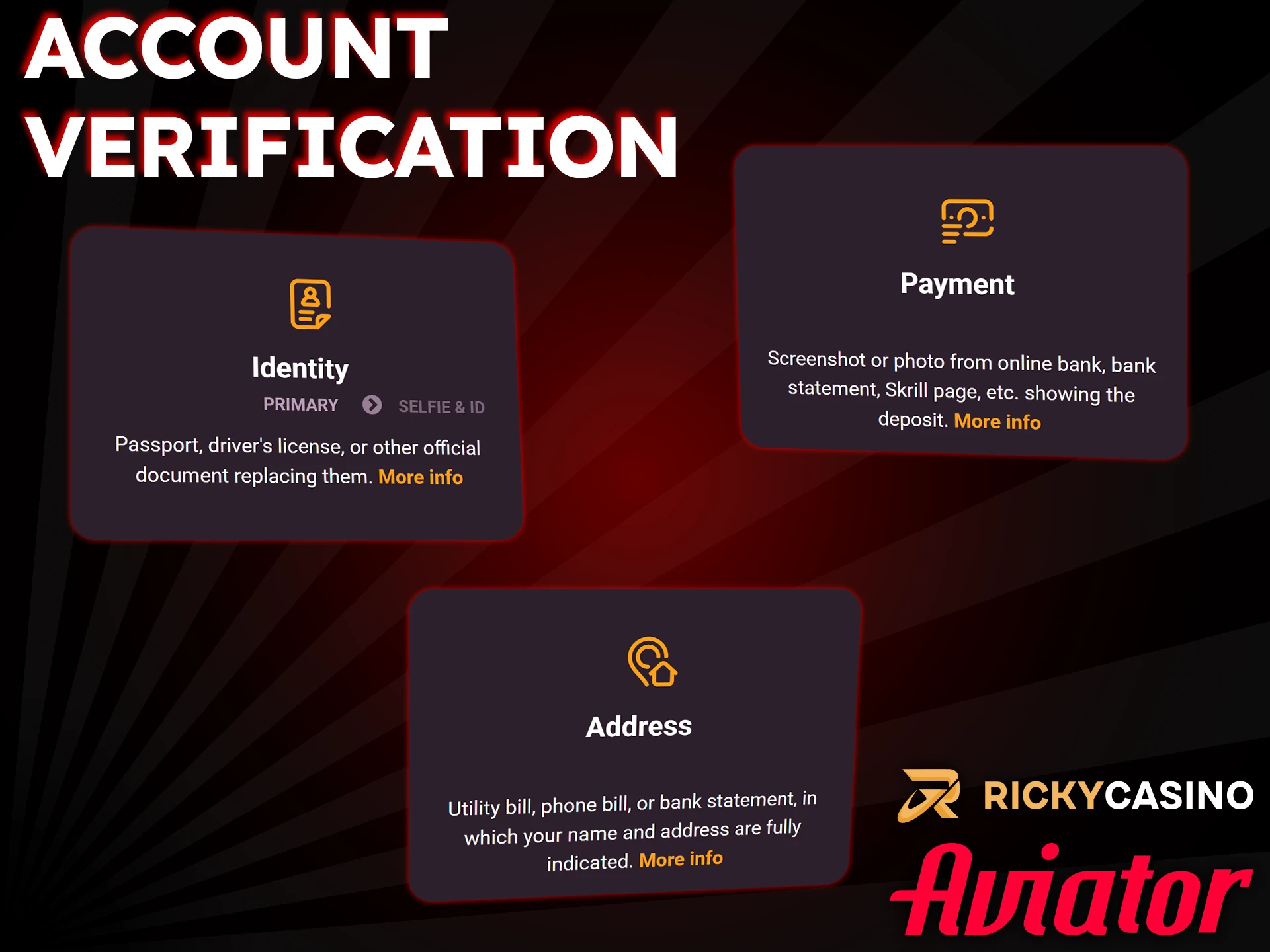 Ricky Casino requires account verification for withdrawals to ensure player security.