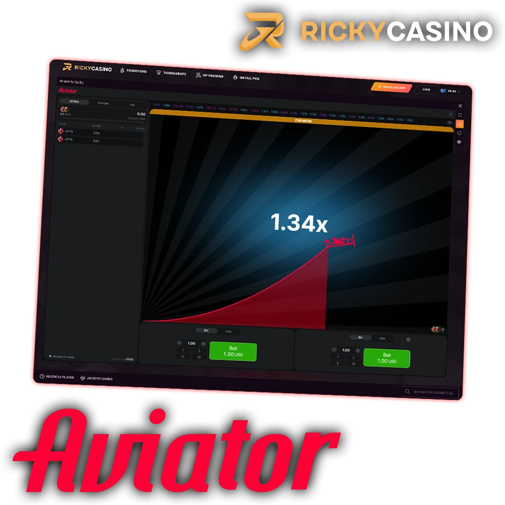 Ricky Casino is a popular Australian platform featuring the exciting Aviator game.