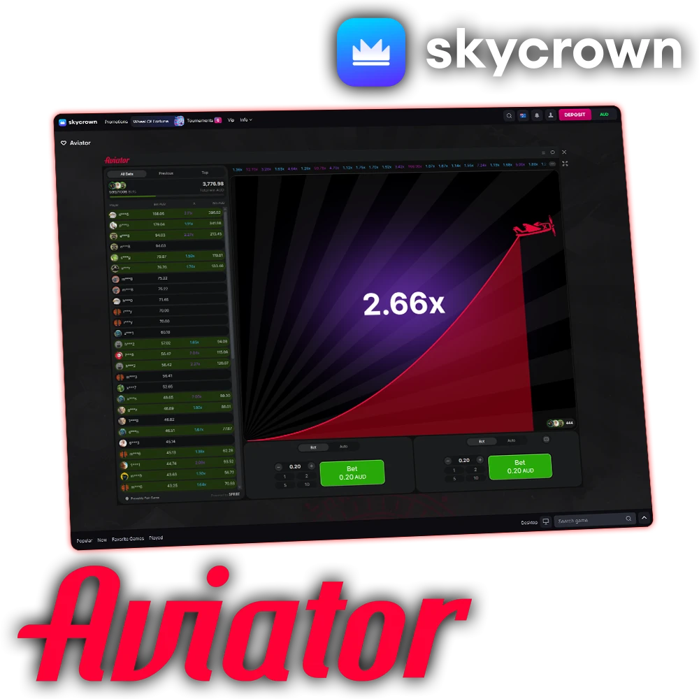 SkyCrown offers an outstanding platform to play Aviator.