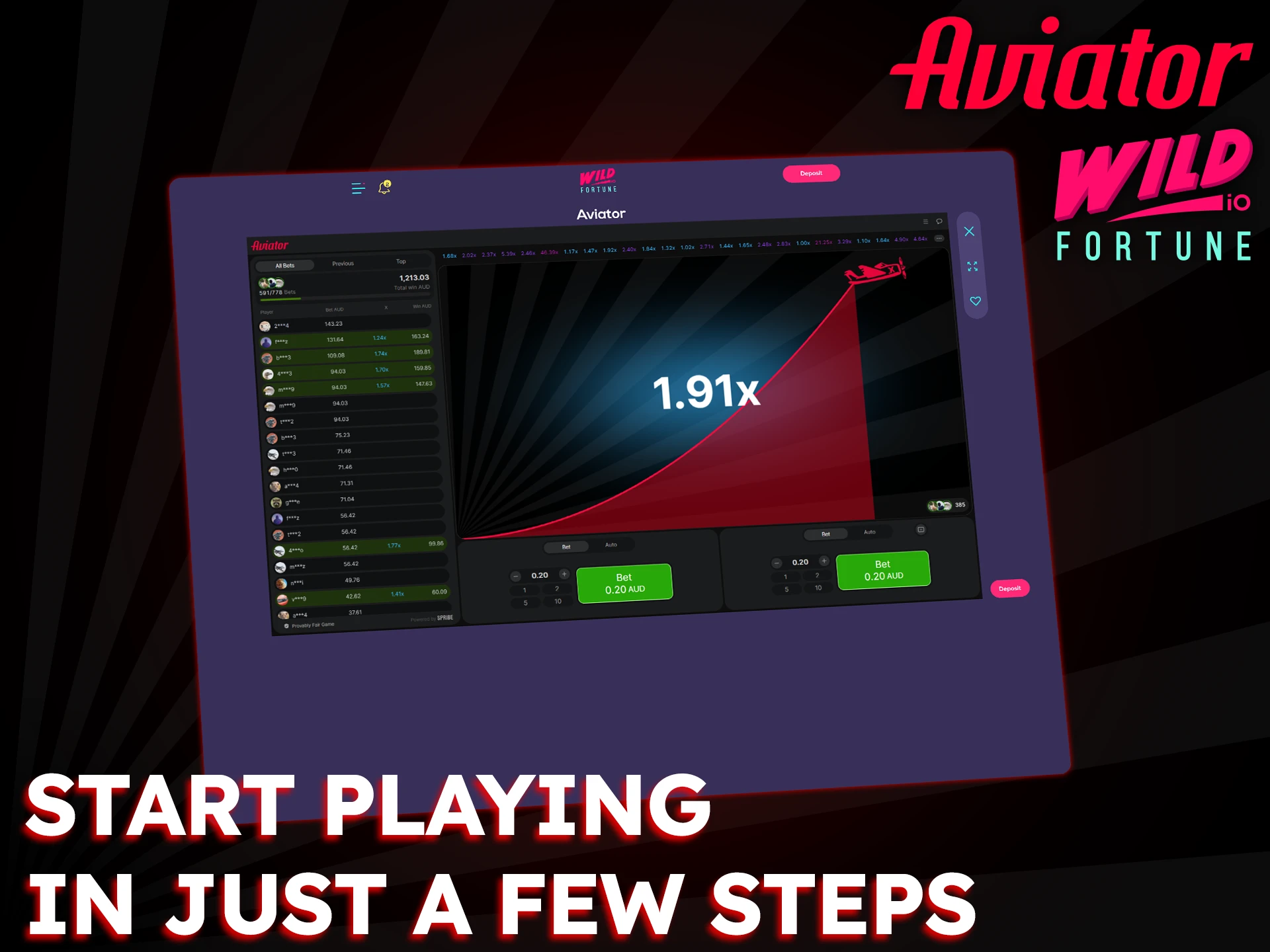 Placing your first Aviator bet at Wild Fortune is easy with this quick guide.