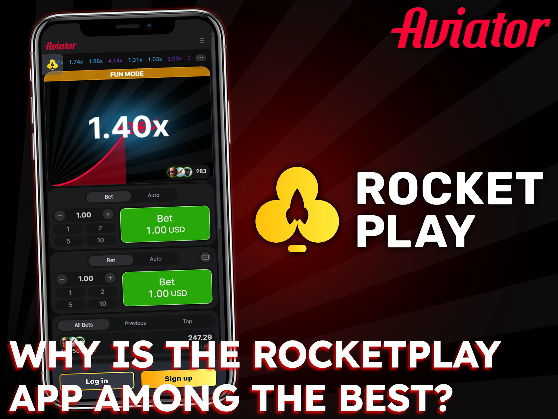 RocketPlay app lets you quickly start playing Aviator.
