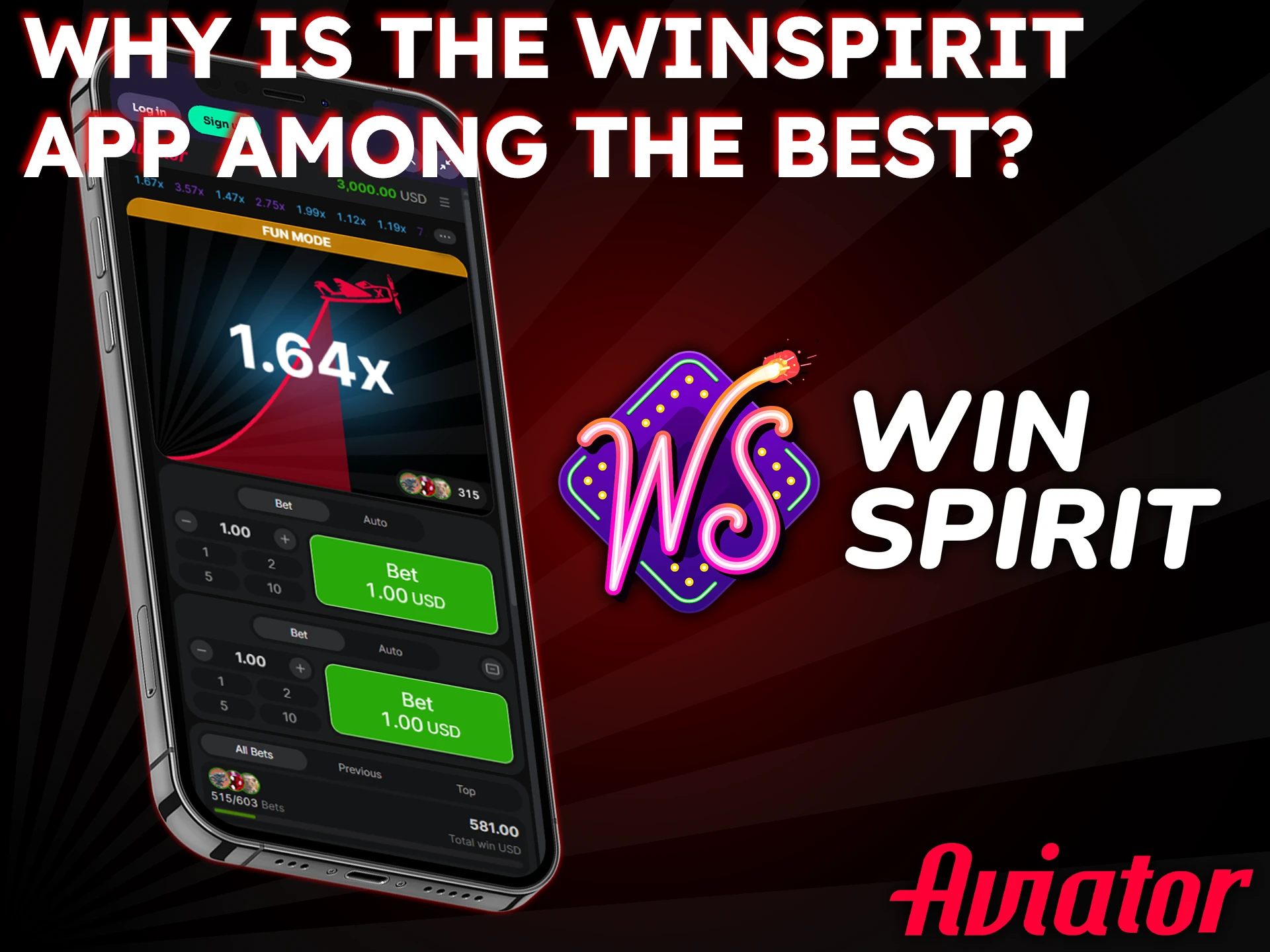 Play Aviator and have fun in the WinSpirit app.