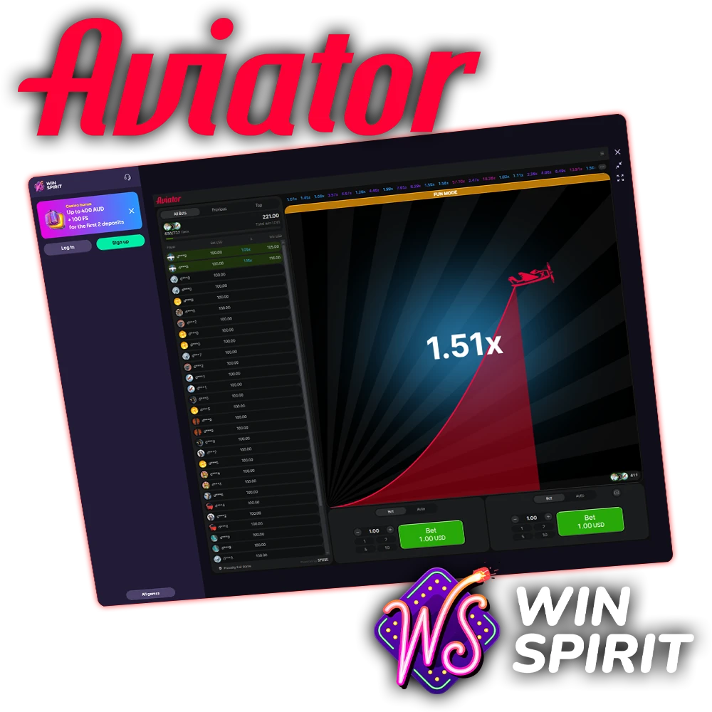 WinSpirit fast Aviator gameplay with a simple interface and crypto support.